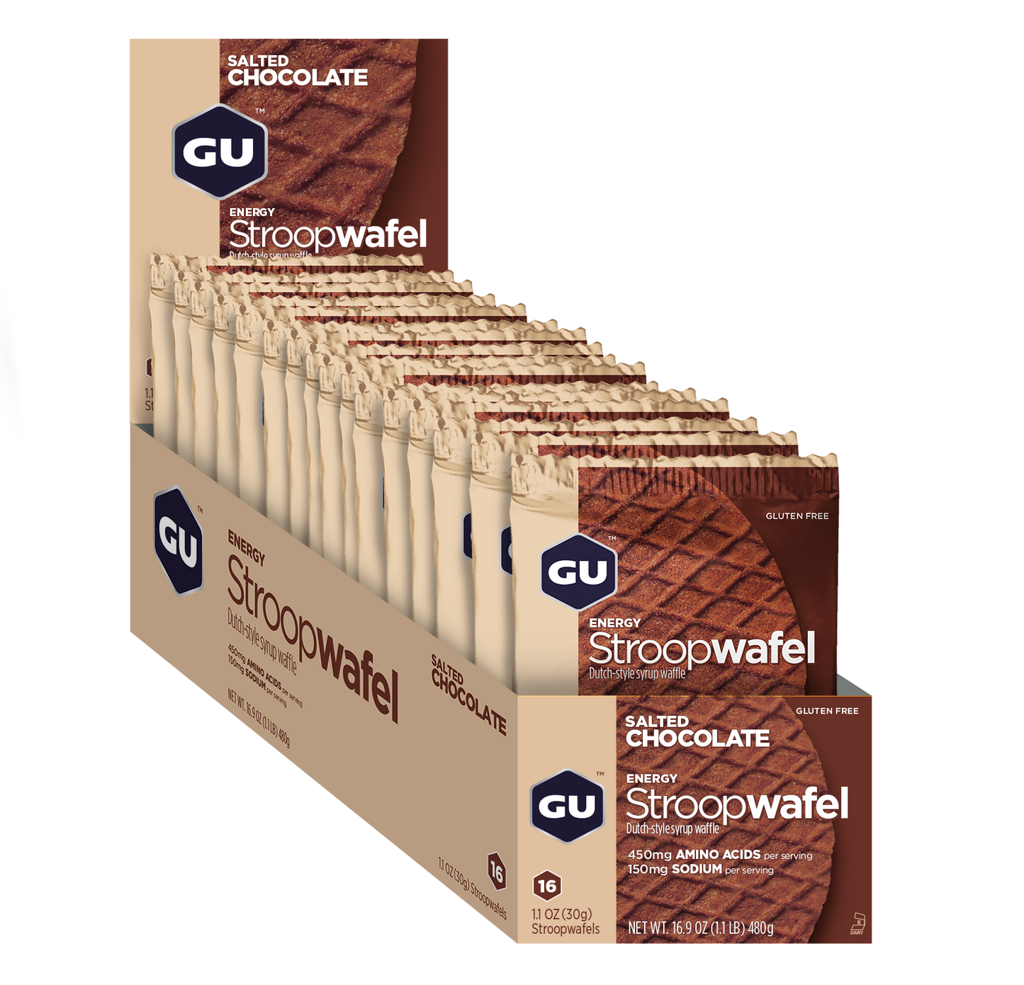 GU Energy Stroopwafel (Box of 16) Gluten Free