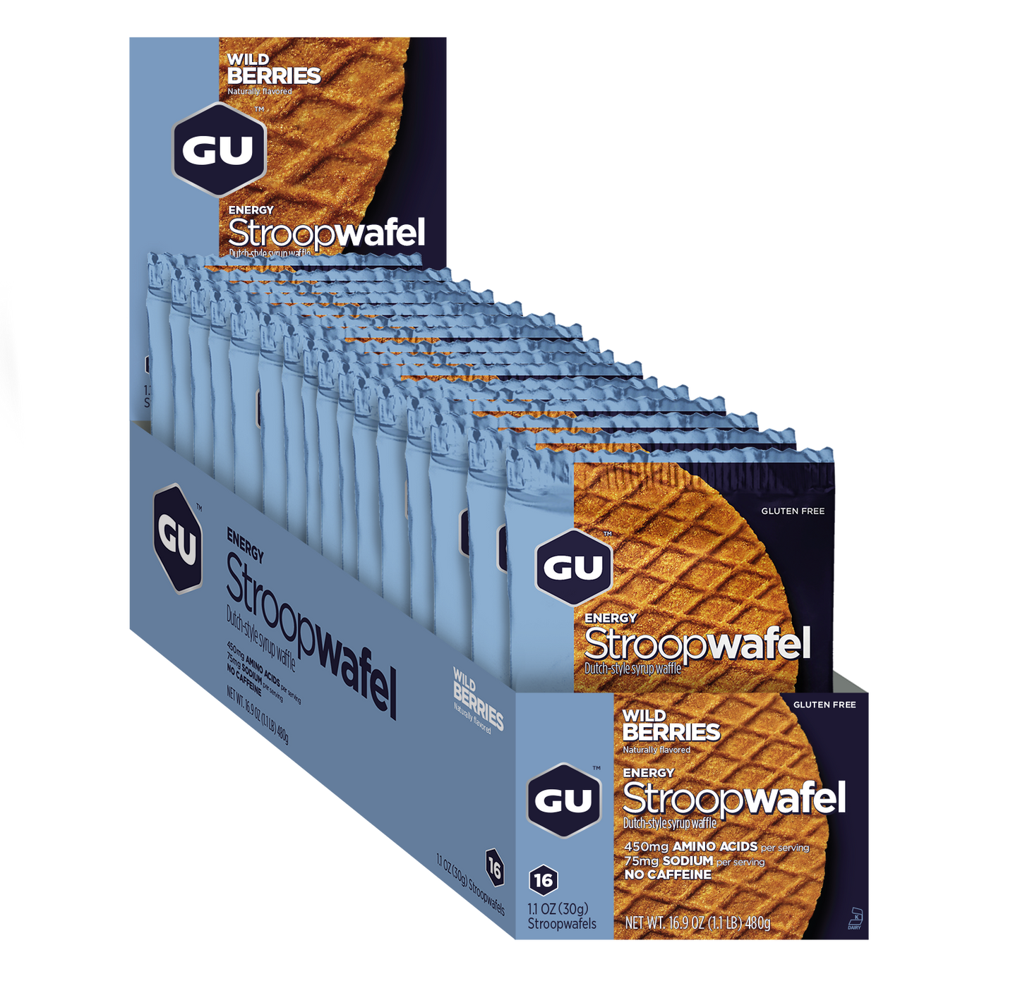 GU Energy Stroopwafel (Box of 16) Gluten Free